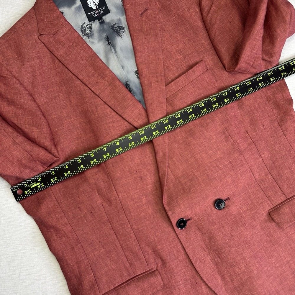 Twisted Tailor Panther Jacket Linen Blazer Twisted Comb Men 44 Rust Red Vacation - Picture 10 of 13